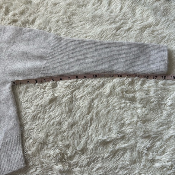Madewell Sweater Alpaca-Blend Mockneck Puff Sleeve Hthr Alabaster L NWT New - Picture 11 of 13